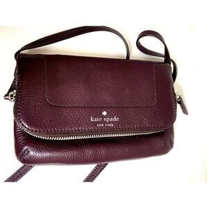 Kate Spade New York Mariana Mansfield Leather Crossbody Magnetic Closure Plum